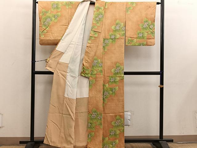 平和屋着物■上質な小紋 草花文 正絹 逸品 BAAY0885mz