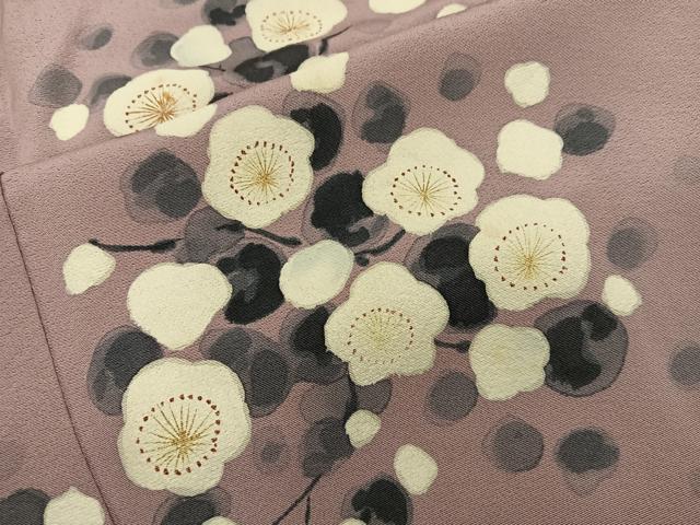 平和屋着物■訪問着 手描き 梅花文 正絹 逸品 BAAY0903mz