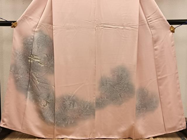 平和屋着物■訪問着 風景花文 暈し染め 正絹 逸品 BAAY0905mz