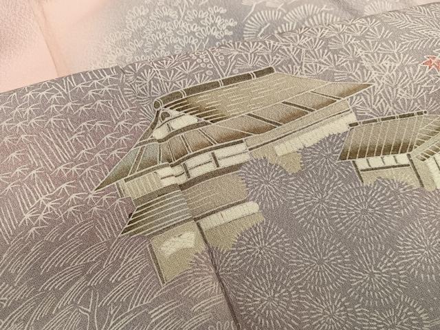 平和屋着物■訪問着 風景花文 暈し染め 正絹 逸品 BAAY0905mz