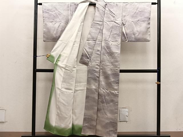 平和屋着物■上質な小紋 溢れ松葉文 暈し染め 正絹 逸品 BAAY0907mz