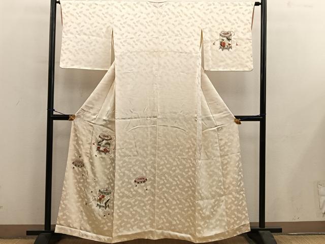 平和屋着物■訪問着 総刺繍 貝桶花文 正絹 逸品 BAAY0910mz