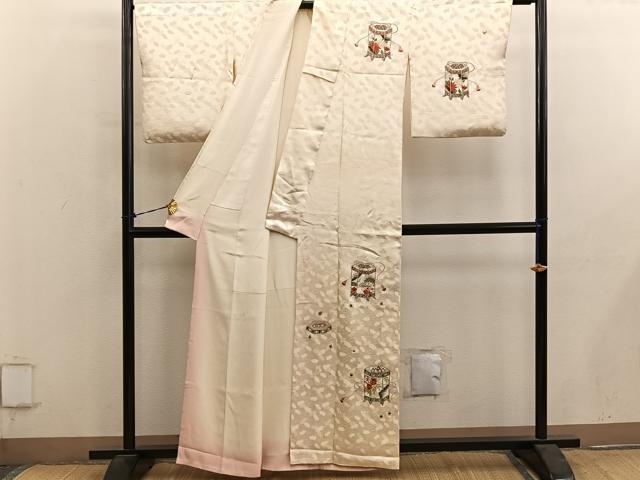 平和屋着物■訪問着 総刺繍 貝桶花文 正絹 逸品 BAAY0910mz