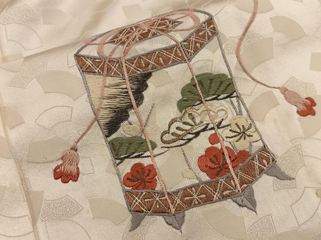 平和屋着物■訪問着 総刺繍 貝桶花文 正絹 逸品 BAAY0910mz