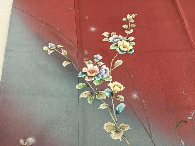 平和屋着物■訪問着 刺繍 枝花文 暈し染め 正絹 逸品 BAAY0911mz