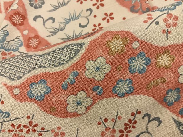 平和屋着物■上質な小紋 紬地 梅花文 正絹 逸品 BAAY0915mz