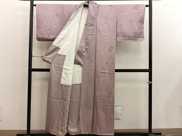平和屋着物■上質な小紋 雪輪花文 正絹 逸品 BAAY0916mz