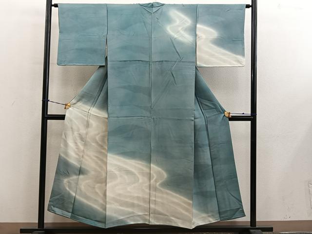 平和屋着物■訪問着 流水文 暈し染め 正絹 逸品 BAAY0917mz