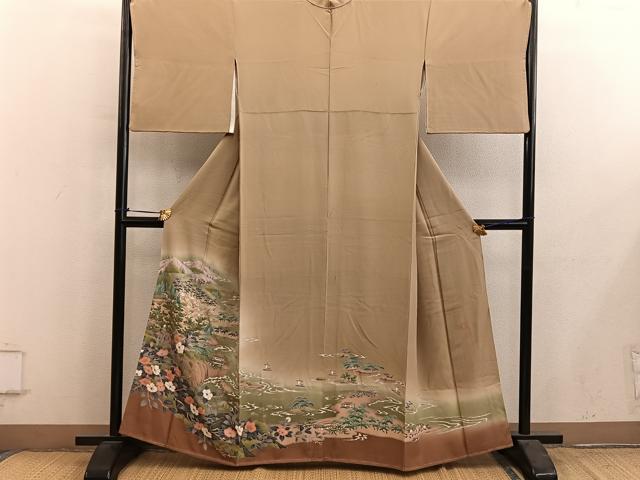 平和屋着物■色留訪問着 友禅 作家物 風景文 暈し染め 正絹 逸品 BAAY0918mz