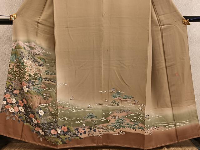 平和屋着物■色留訪問着 友禅 作家物 風景文 暈し染め 正絹 逸品 BAAY0918mz