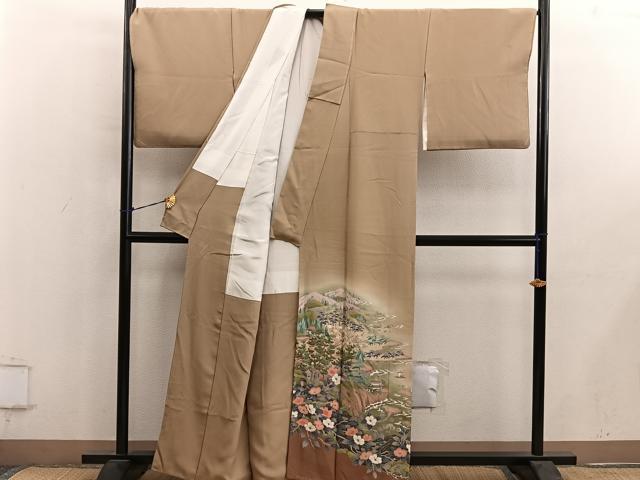 平和屋着物■色留訪問着 友禅 作家物 風景文 暈し染め 正絹 逸品 BAAY0918mz
