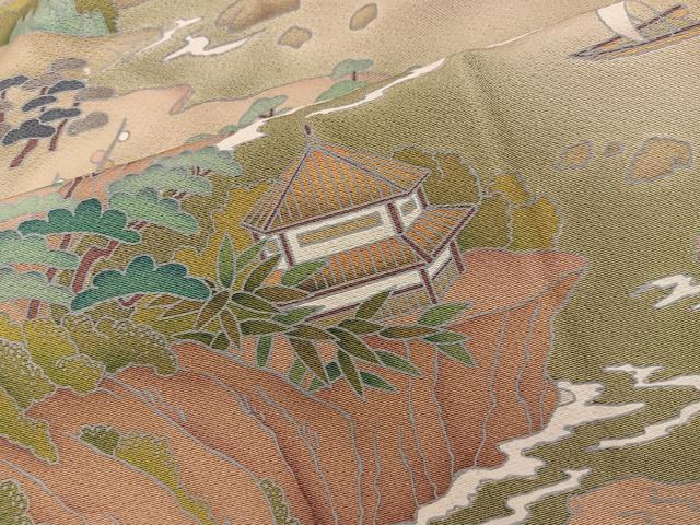 平和屋着物■色留訪問着 友禅 作家物 風景文 暈し染め 正絹 逸品 BAAY0918mz