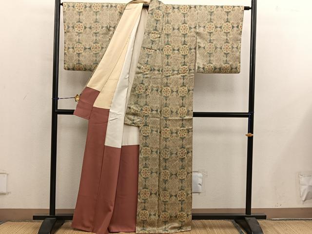 平和屋着物■上質な小紋 草花文 正絹 逸品 BAAY0922mz