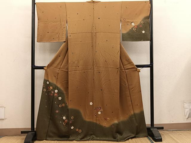 平和屋着物■訪問着 草花文 暈し染め 金彩 正絹 逸品 BAAY0924mz
