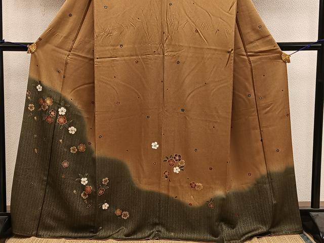 平和屋着物■訪問着 草花文 暈し染め 金彩 正絹 逸品 BAAY0924mz