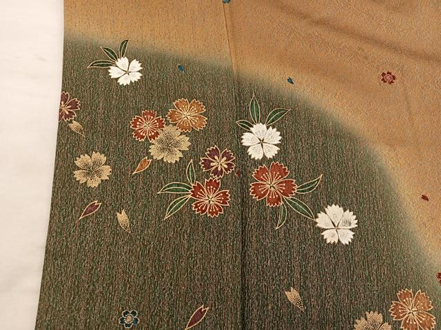 平和屋着物■訪問着 草花文 暈し染め 金彩 正絹 逸品 BAAY0924mz