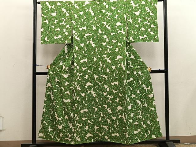 平和屋着物■上質な小紋 草花文 正絹 逸品 BAAY0928mz