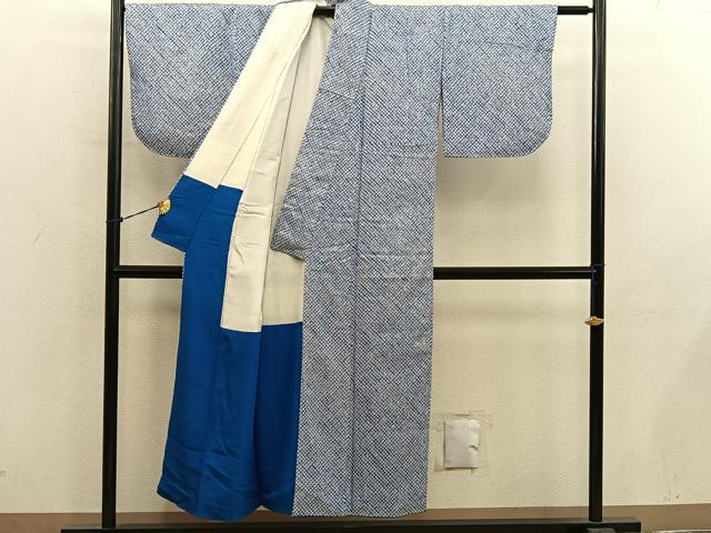 平和屋着物■大変加工の良い総絞り小紋 正絹 逸品 BAAY0929mz