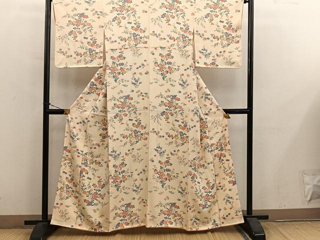 平和屋着物■上質な小紋 友禅 菊花文 正絹 逸品 BAAY0932mz