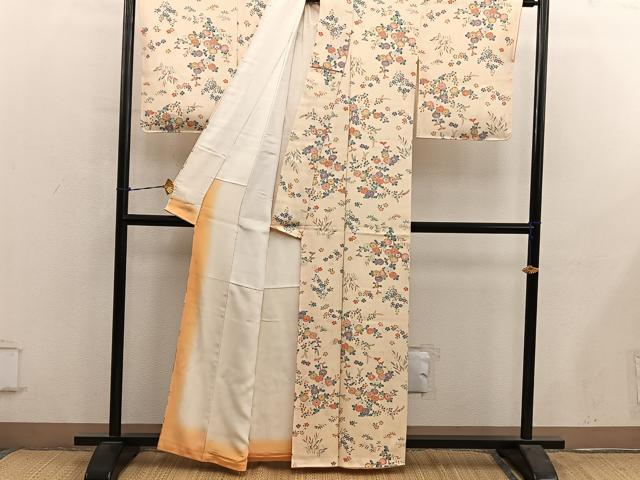 平和屋着物■上質な小紋 友禅 菊花文 正絹 逸品 BAAY0932mz