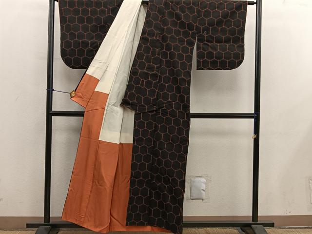 平和屋着物■上質な紬 亀甲文 正絹 逸品 BAAY0933mz