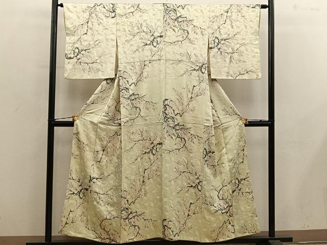 平和屋着物■上質な小紋 枝花文 正絹 逸品 BAAY0936mz