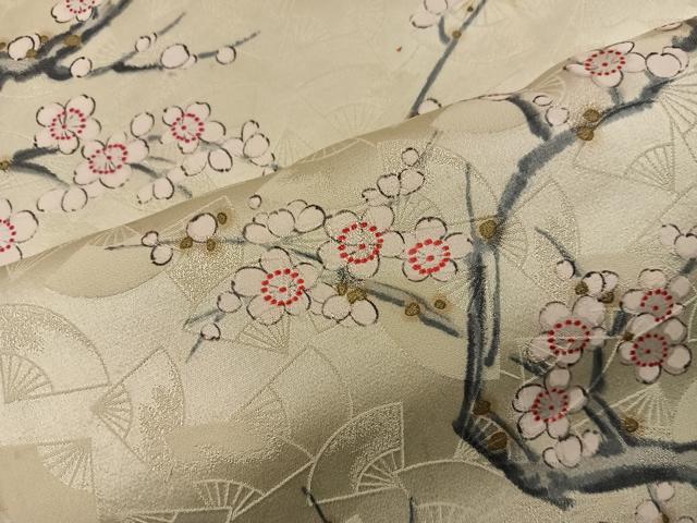 平和屋着物■上質な小紋 枝花文 正絹 逸品 BAAY0936mz