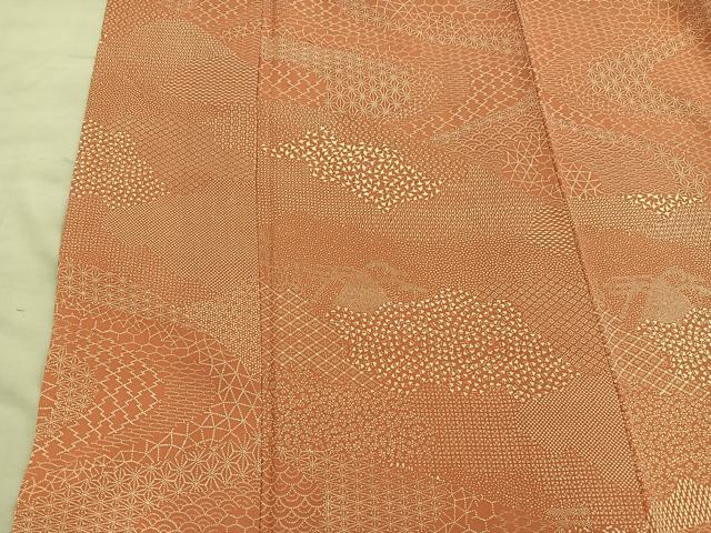 平和屋着物■枝花文 訪問着 流水文 正絹 逸品 BAAY0937mz