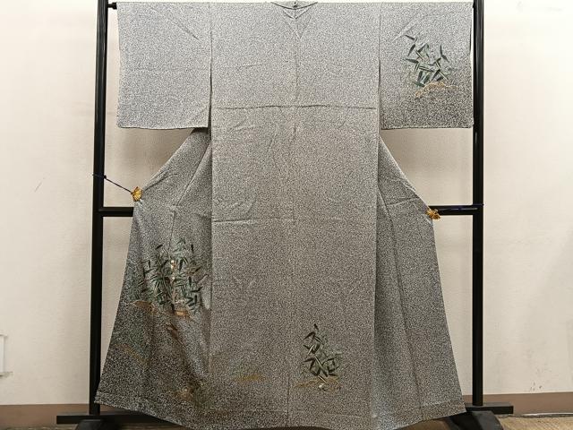 平和屋着物■訪問着 草花文 たたき染め 金銀彩 正絹 逸品 BAAY0938mz