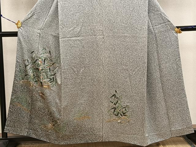 平和屋着物■訪問着 草花文 たたき染め 金銀彩 正絹 逸品 BAAY0938mz
