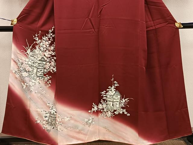 平和屋着物■訪問着 鉾花文 暈し染め 金銀彩 正絹 逸品 BAAY0942mz