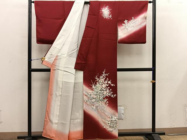 平和屋着物■訪問着 鉾花文 暈し染め 金銀彩 正絹 逸品 BAAY0942mz