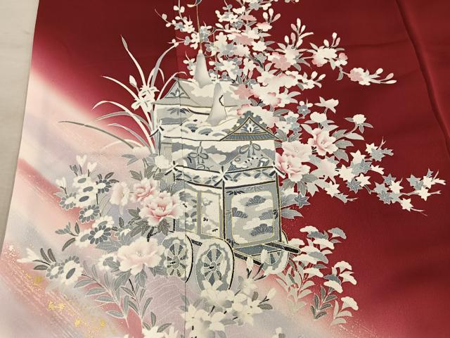 平和屋着物■訪問着 鉾花文 暈し染め 金銀彩 正絹 逸品 BAAY0942mz