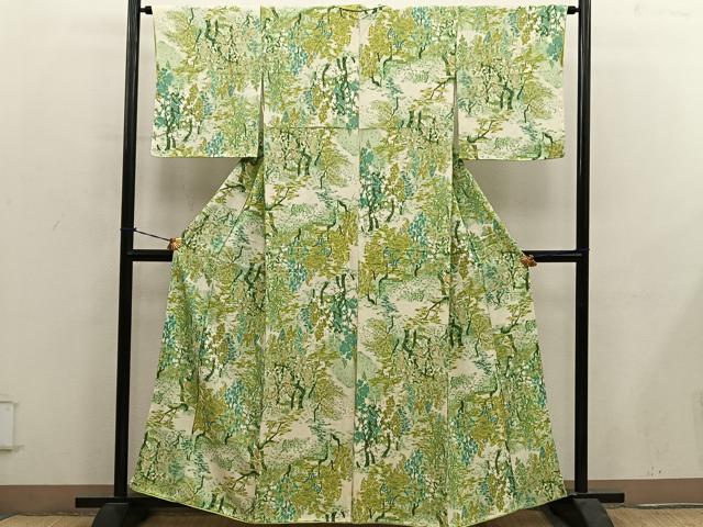 平和屋着物■上質な小紋 風景文 正絹 逸品 BAAY0943mz
