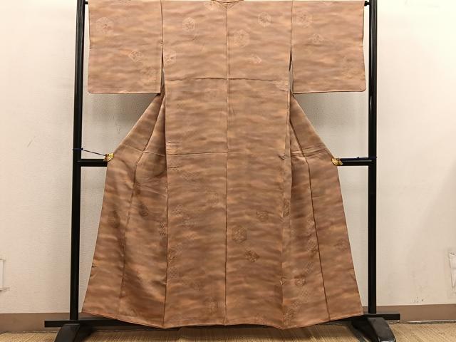平和屋着物■上質な小紋 亀甲花地紋 暈し染め 正絹 逸品 BAAY0946mz