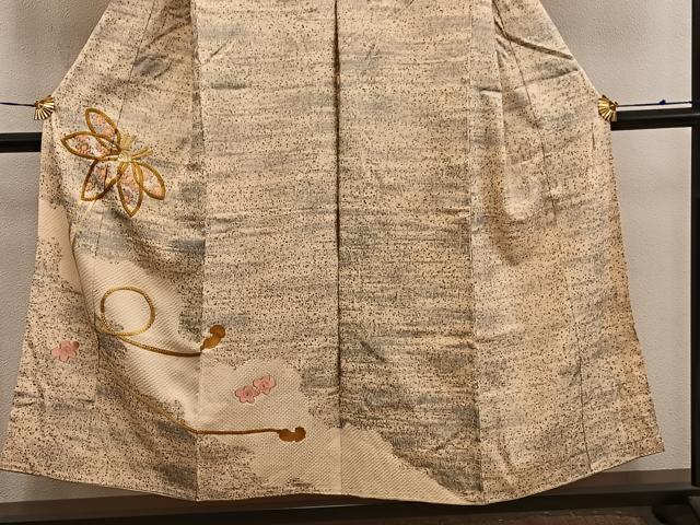 平和屋着物■訪問着 駒刺繍 結び紐花文 正絹 逸品 BAAY0959mz