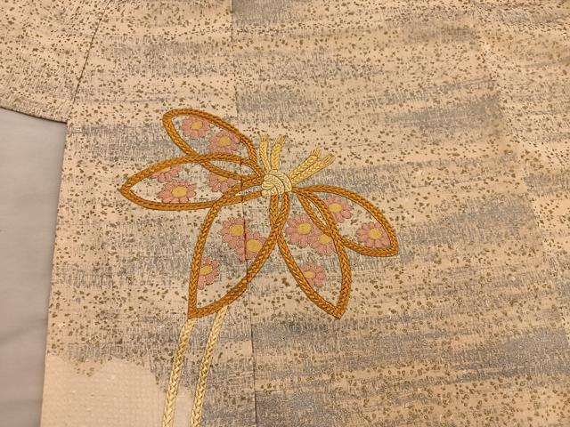 平和屋着物■訪問着 駒刺繍 結び紐花文 正絹 逸品 BAAY0959mz