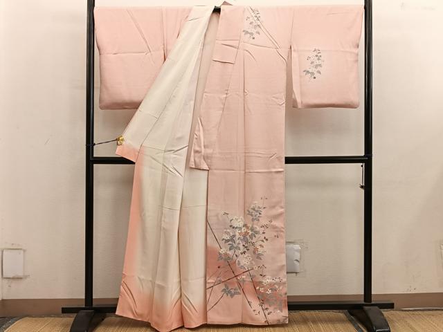 平和屋着物■訪問着 枝花文 暈し染め 正絹 逸品 BAAY0962mz