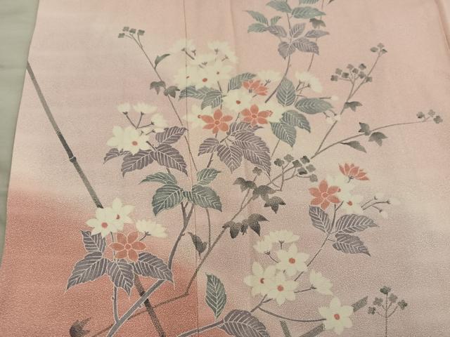 平和屋着物■訪問着 枝花文 暈し染め 正絹 逸品 BAAY0962mz