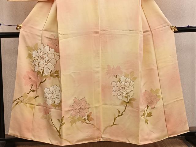 平和屋着物■訪問着 駒刺繍 枝花文 暈し染め 金彩 正絹 逸品 BAAY0963mz