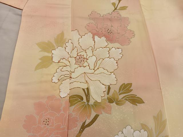 平和屋着物■訪問着 駒刺繍 枝花文 暈し染め 金彩 正絹 逸品 BAAY0963mz