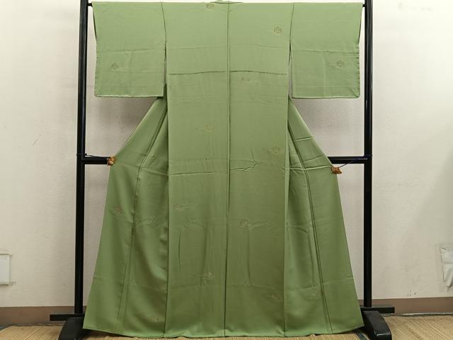 平和屋着物■上質な小紋 菊 寿光織 金銀糸 正絹 逸品 BAAY0964mz