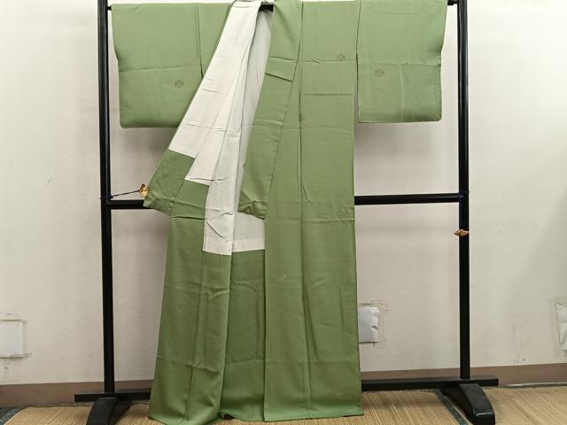 平和屋着物■上質な小紋 菊 寿光織 金銀糸 正絹 逸品 BAAY0964mz