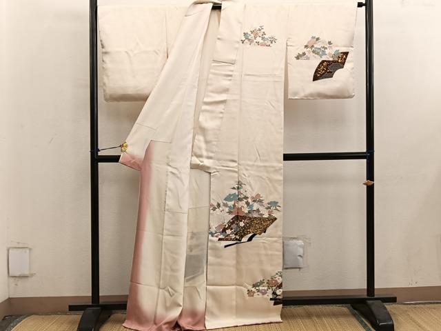 平和屋着物■訪問着 地紙重ね花文 金彩 正絹 逸品 BAAY0965mz