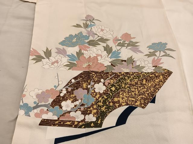 平和屋着物■訪問着 地紙重ね花文 金彩 正絹 逸品 BAAY0965mz