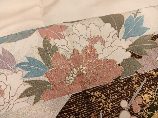 平和屋着物■訪問着 地紙重ね花文 金彩 正絹 逸品 BAAY0965mz