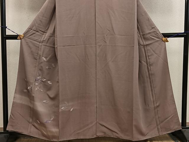 平和屋着物■色留訪問着 総刺繍 草葉文 正絹 逸品 BAAY0967mz