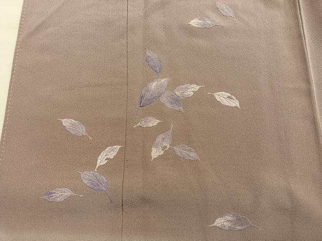 平和屋着物■色留訪問着 総刺繍 草葉文 正絹 逸品 BAAY0967mz