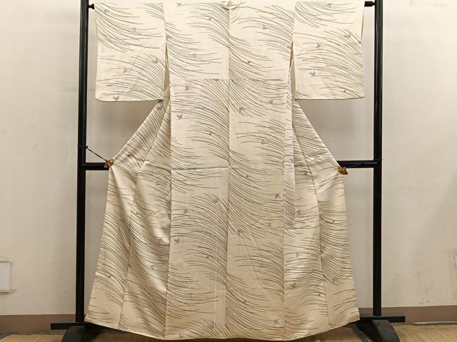 平和屋着物■上質な小紋 舞蝶文 正絹 逸品 BAAY0969mz