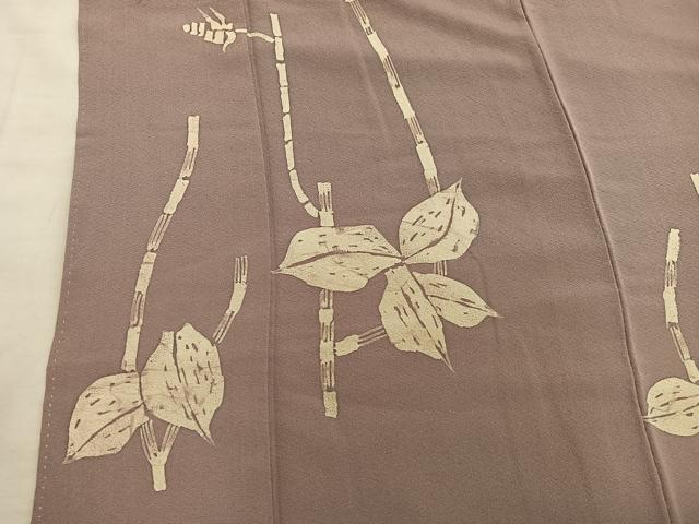 平和屋着物■訪問着 草葉文 ろうけつ染め 正絹 逸品 BAAY0970mz